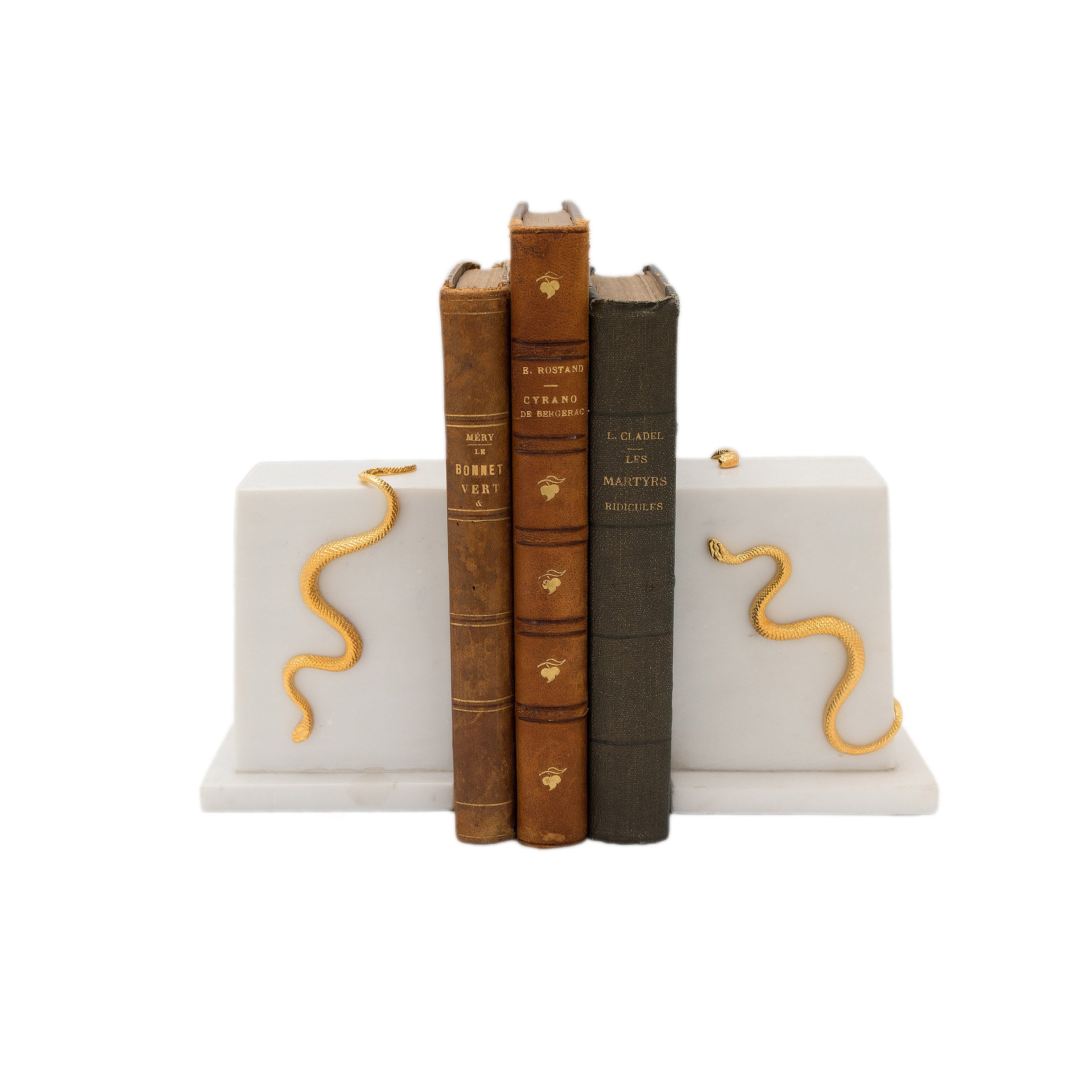 Marble & Snake Book Holder - White