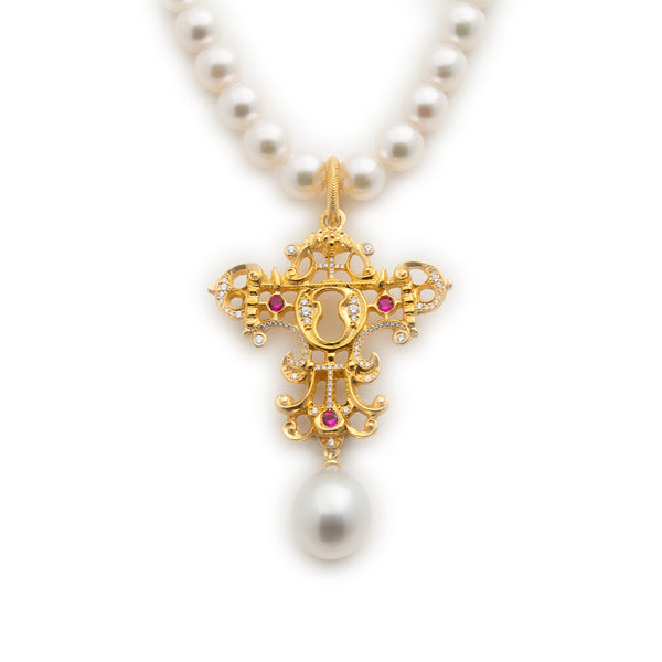 Eternity Rococo Cross Necklace